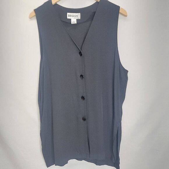 BRIGGS New York Black Long Side Slit Tank Tunic - Picture 5 of 11